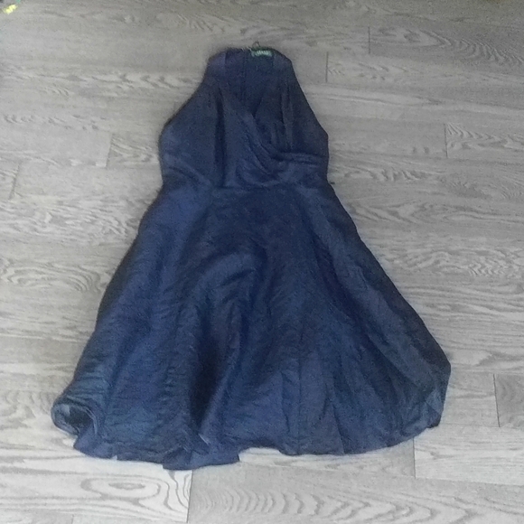 Ralph Lauren Dresses & Skirts - Beautiful dark blue silky dress by Ralph Lauren